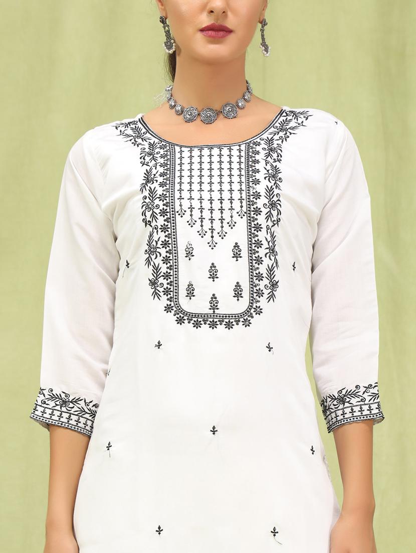 women white kurta dupatta set - 21450886 - Standard Image - 4