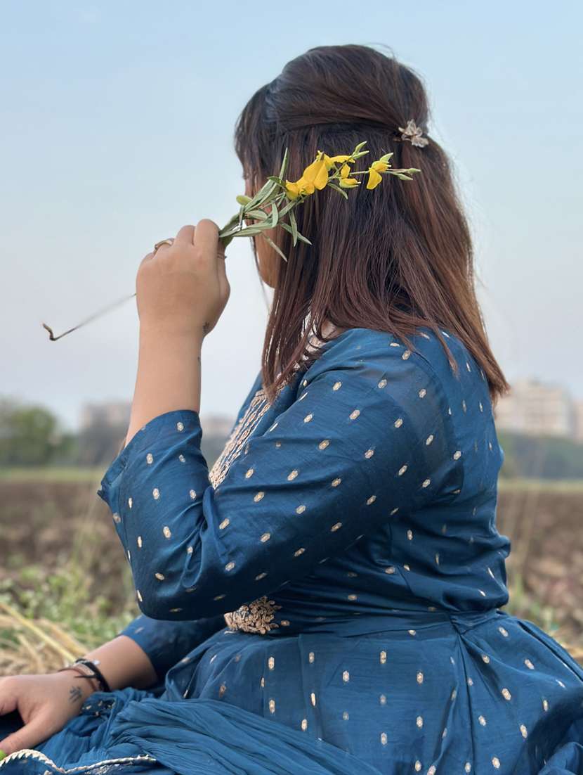 women blue kurta dupatta set - 21451016 -  Standard Image - 4