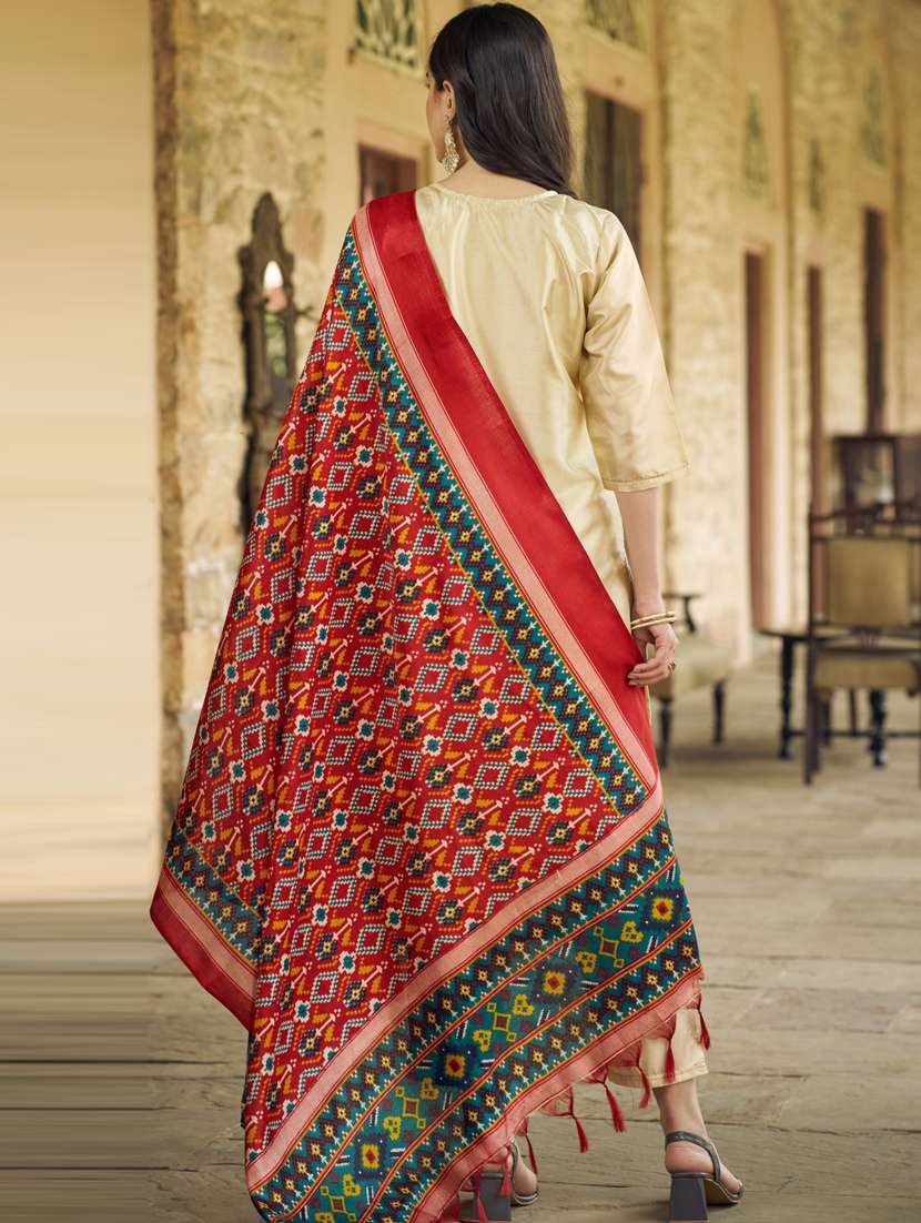 women beige kurta dupatta set - 21451034 -  Standard Image - 1