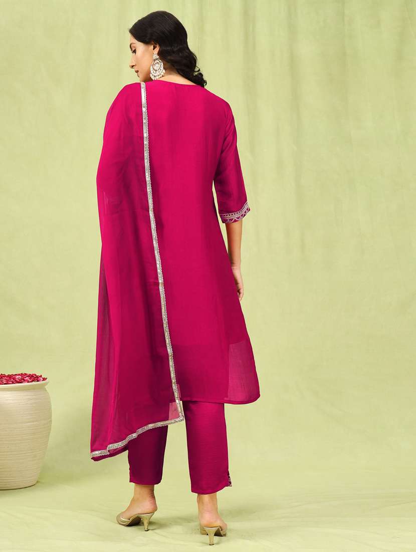 women pink kurta dupatta set - 21451077 -  Standard Image - 1