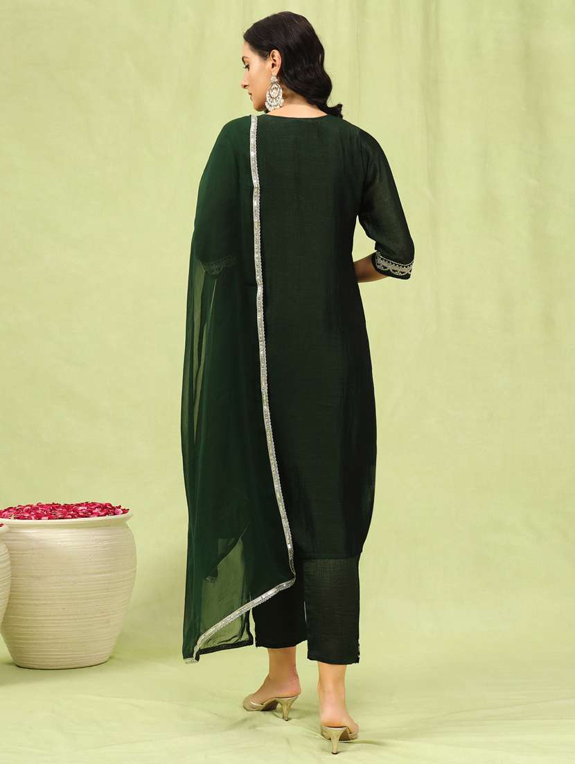 women green kurta dupatta set - 21451079 - Standard Image - 1