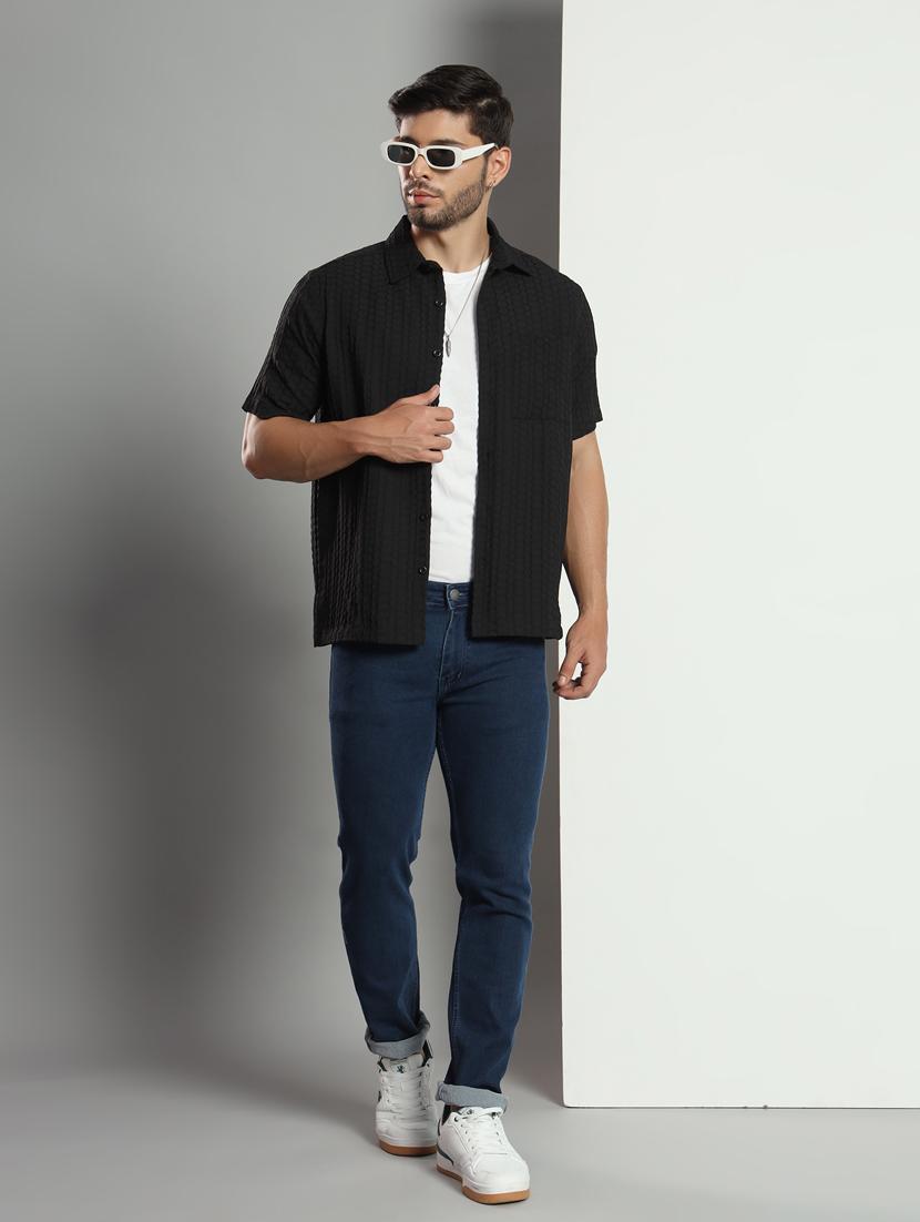 men self design short sleeved casual shirt - 21451154 - Standard Image - 4