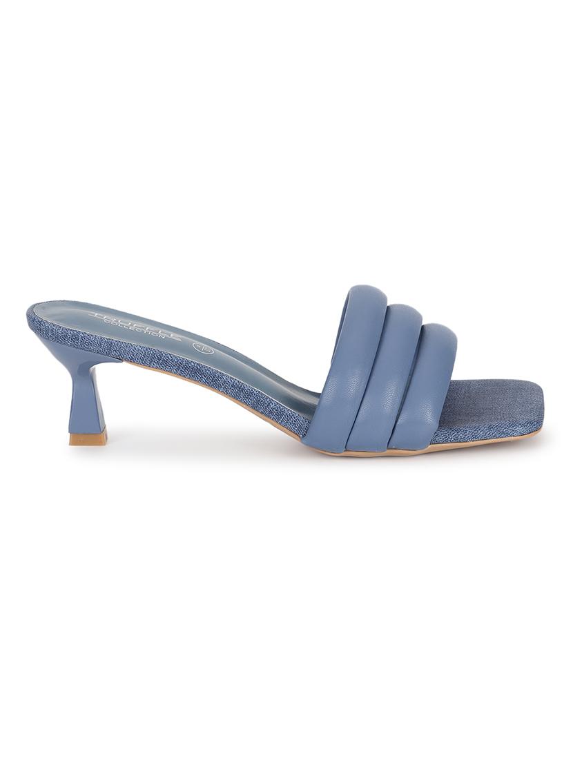 women blue slip on sandal - 21451196 - Standard Image - 1