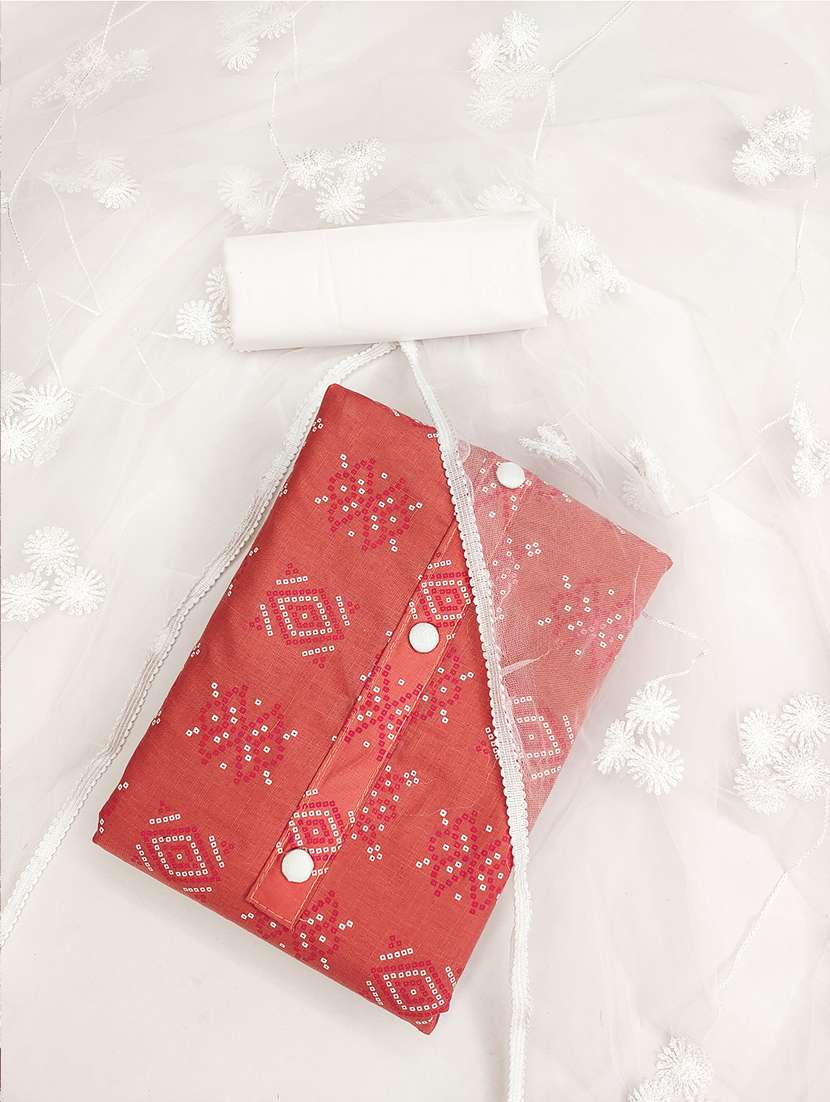 bandhani printed unstitched suit set - 21451219 -  Standard Image - 1