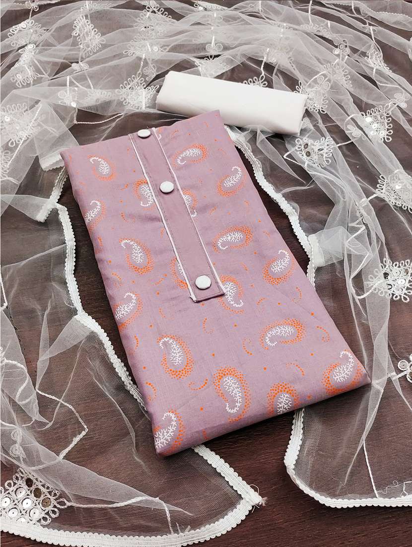 paisley printed unstitched suit set