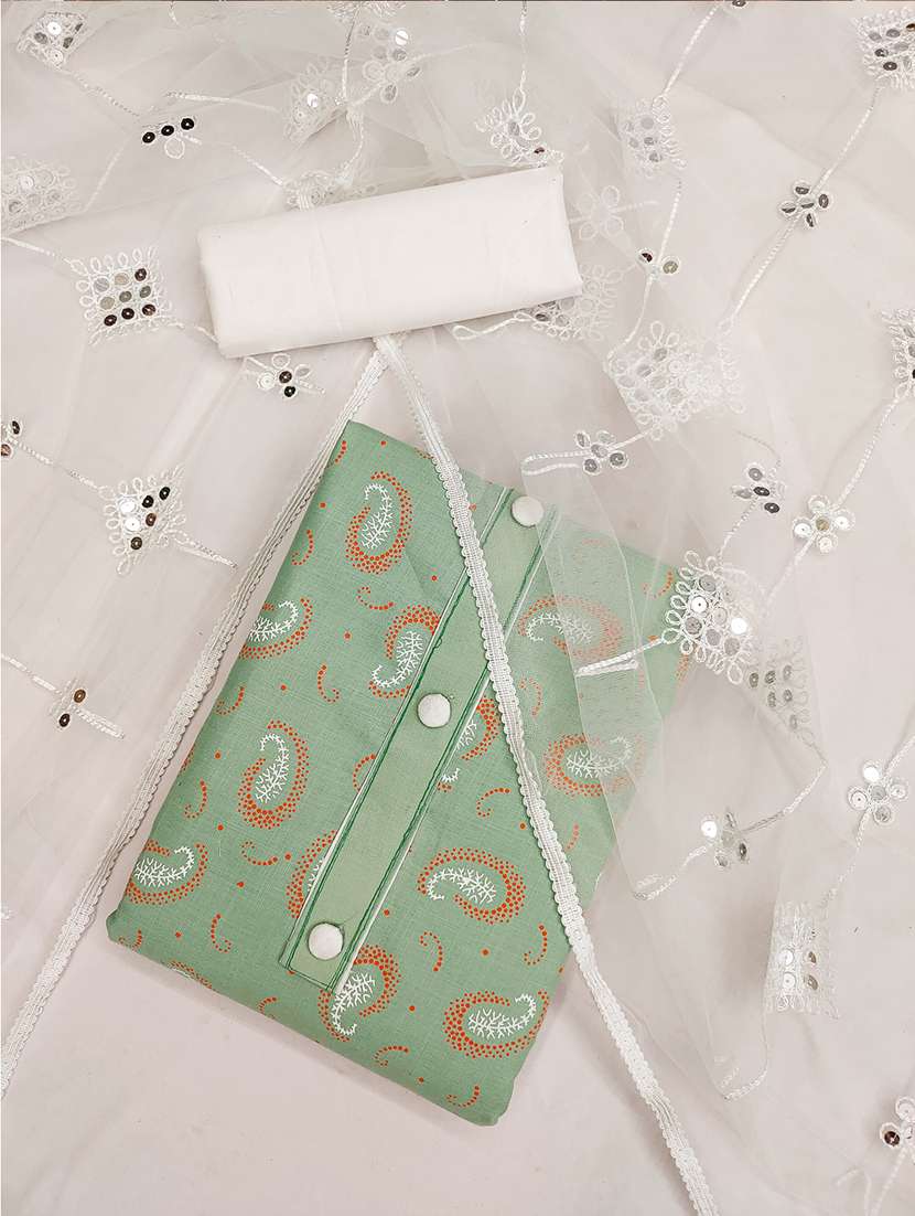 paisley printed unstitched suit set - 21451224 -  Standard Image - 1