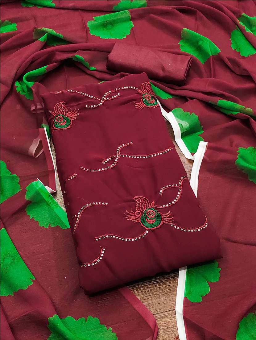 embroidered unstitched suit set