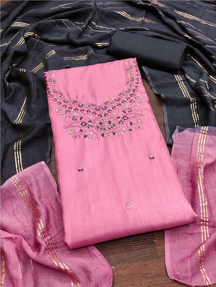 embroidered unstitched suit set