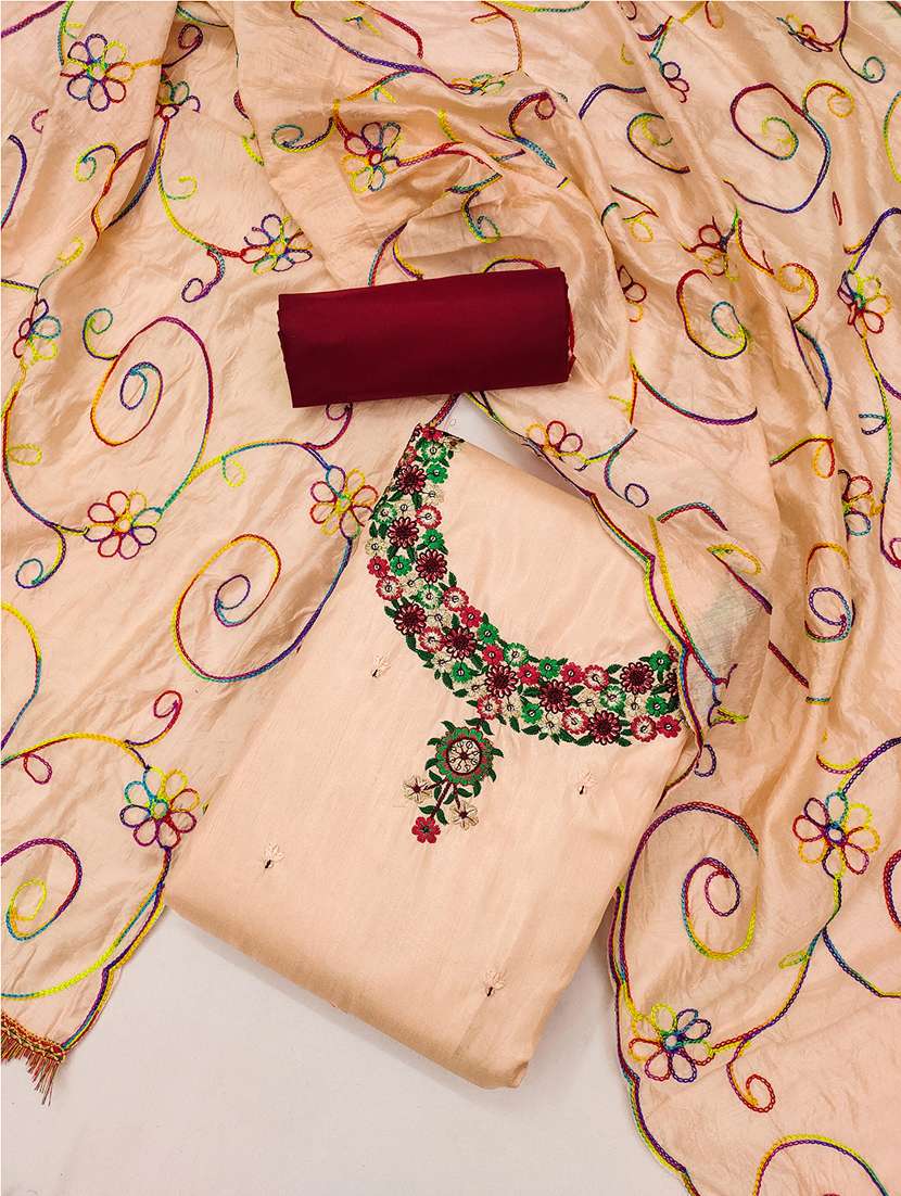 embroidered unstitched suit set - 21451233 - Standard Image - 1