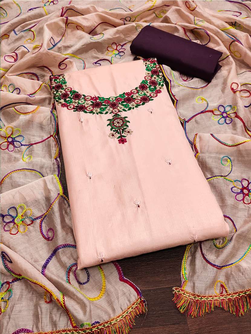 embroidered unstitched suit set