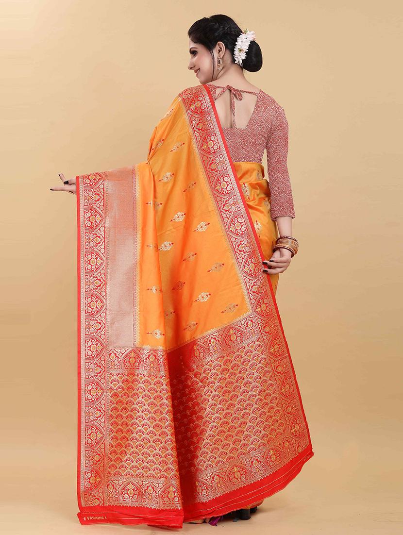 self design contrast border kanjivaram saree - 21451449 - Standard Image - 1