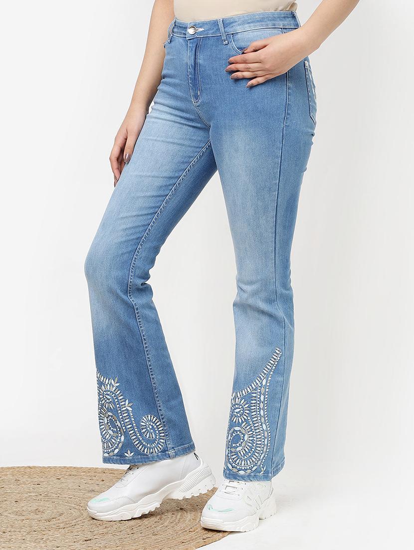 women blue bootcut denim jean - 21451488 - Zoom Image - 0