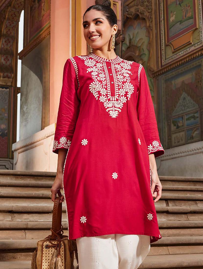 women embroidered straight kurta - 21452027 -  Standard Image - 1