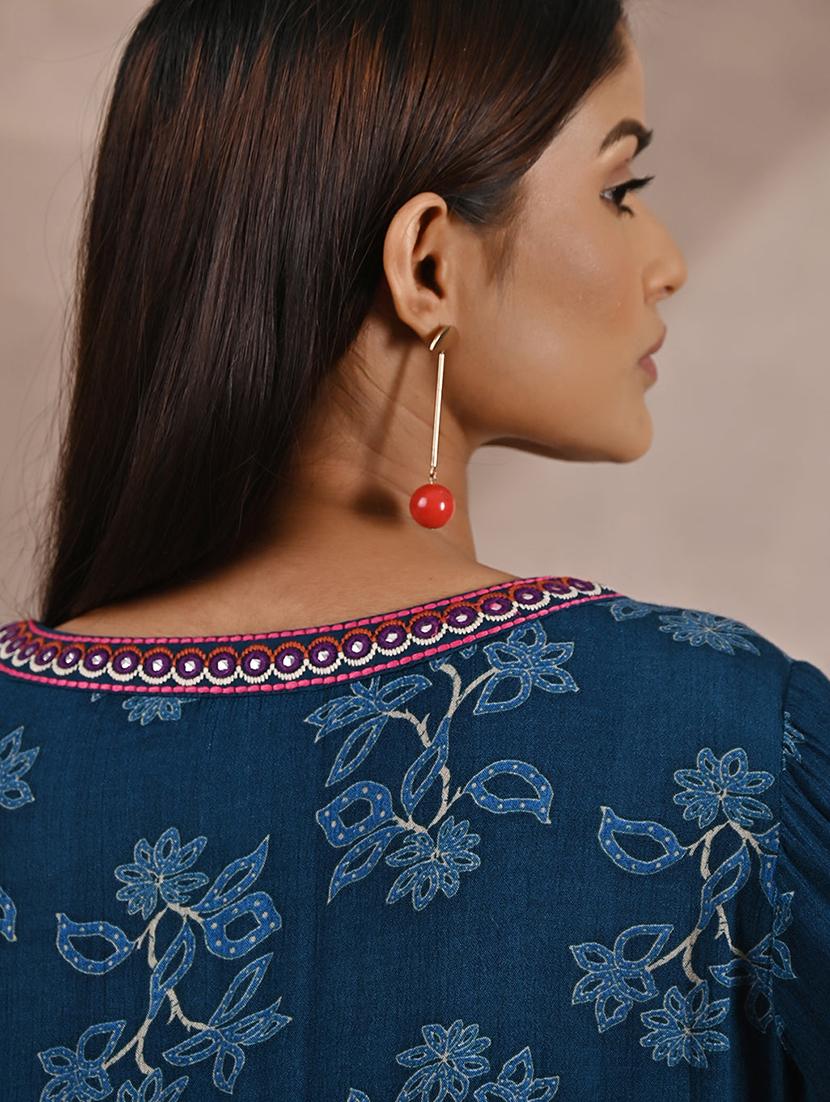women teal modal asymmetric kurta - 21452285 - Standard Image - 4