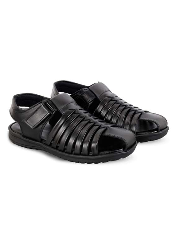 black leather strap sandal sandals