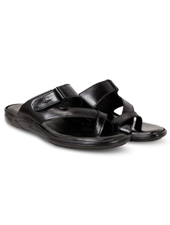 black leather strap sandal sandals - 21452372 - Standard Image - 1