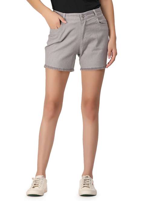 grey denim shorts - 21452516 -  Standard Image - 0