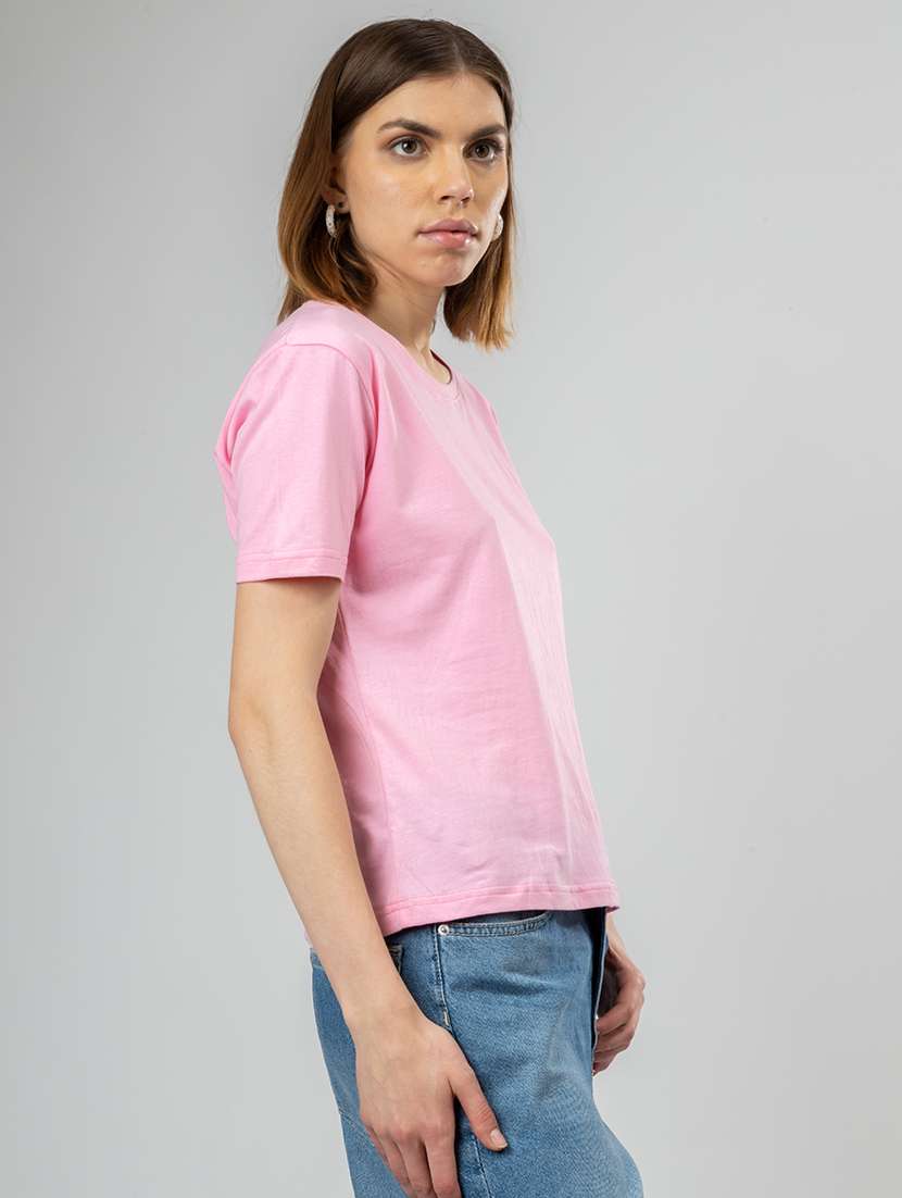 women solid round neck t-shirt - 21452552 -  Standard Image - 1