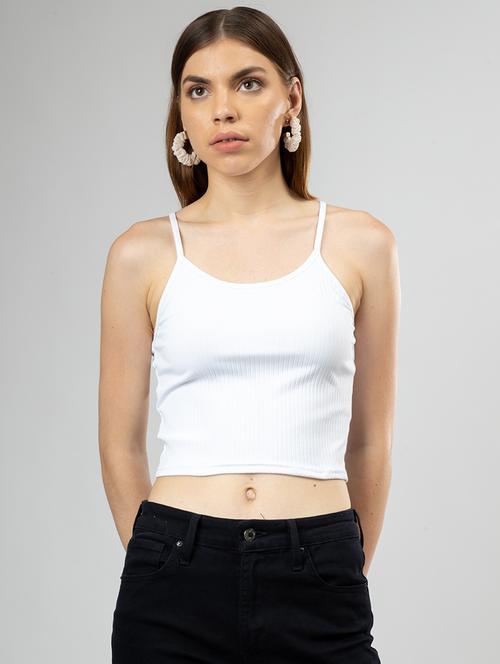 women solid shoulder strap tank top - 21452562 -  Standard Image - 0