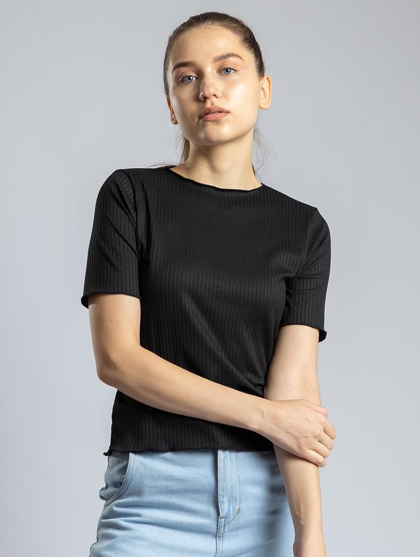 women solid short sleeves top - 21452665 -  Zoom Image - 0