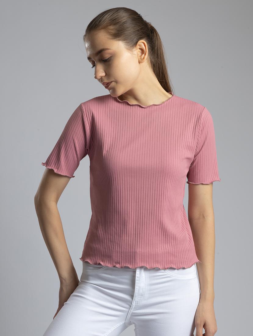 women solid short sleeves top - 21452668 -  Zoom Image - 0
