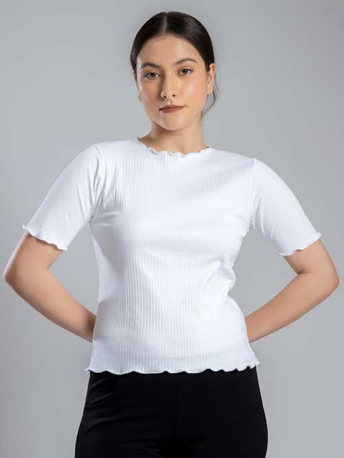 women solid short sleeves top - 21452671 - Standard Image - 0