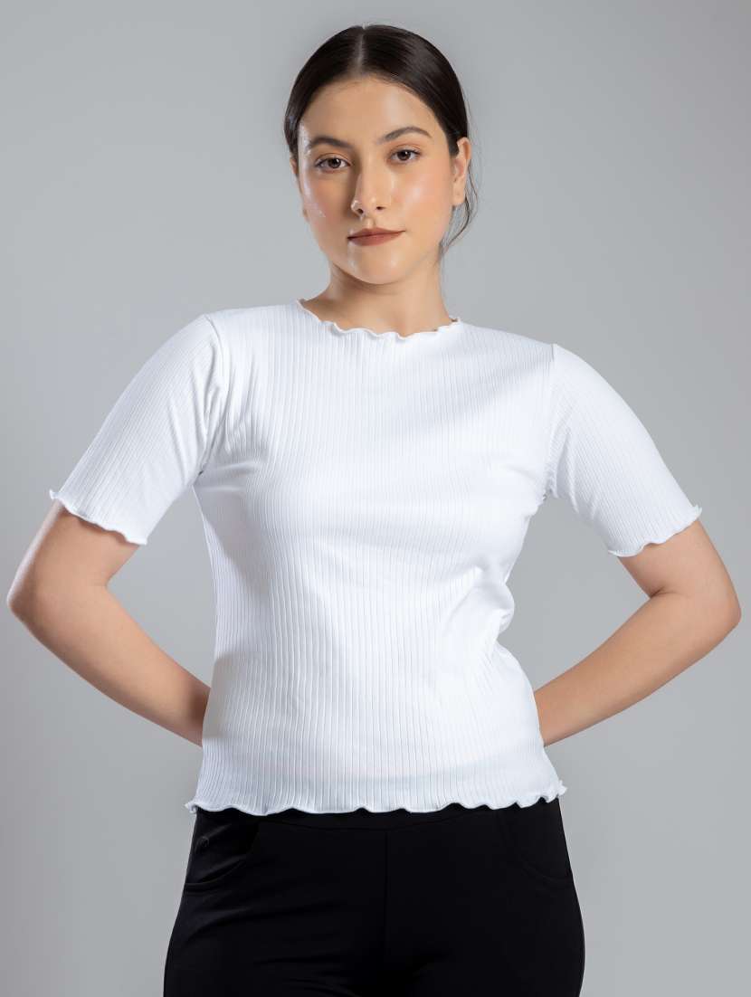 women solid short sleeves top - 21452671 - Zoom Image - 0