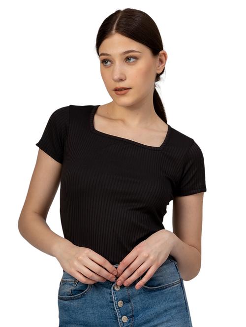 women solid shorts sleeves top - 21452689 - Standard Image - 0