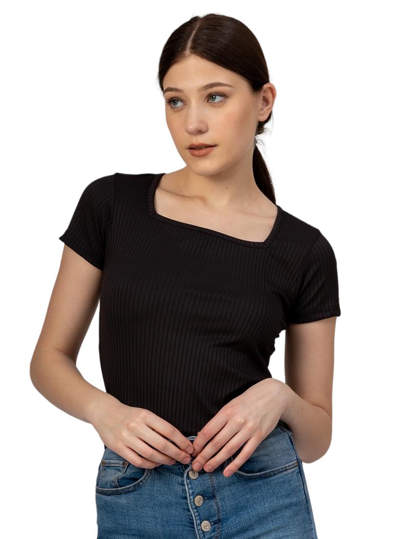 women solid shorts sleeves top - 21452689 - Zoom Image - 0