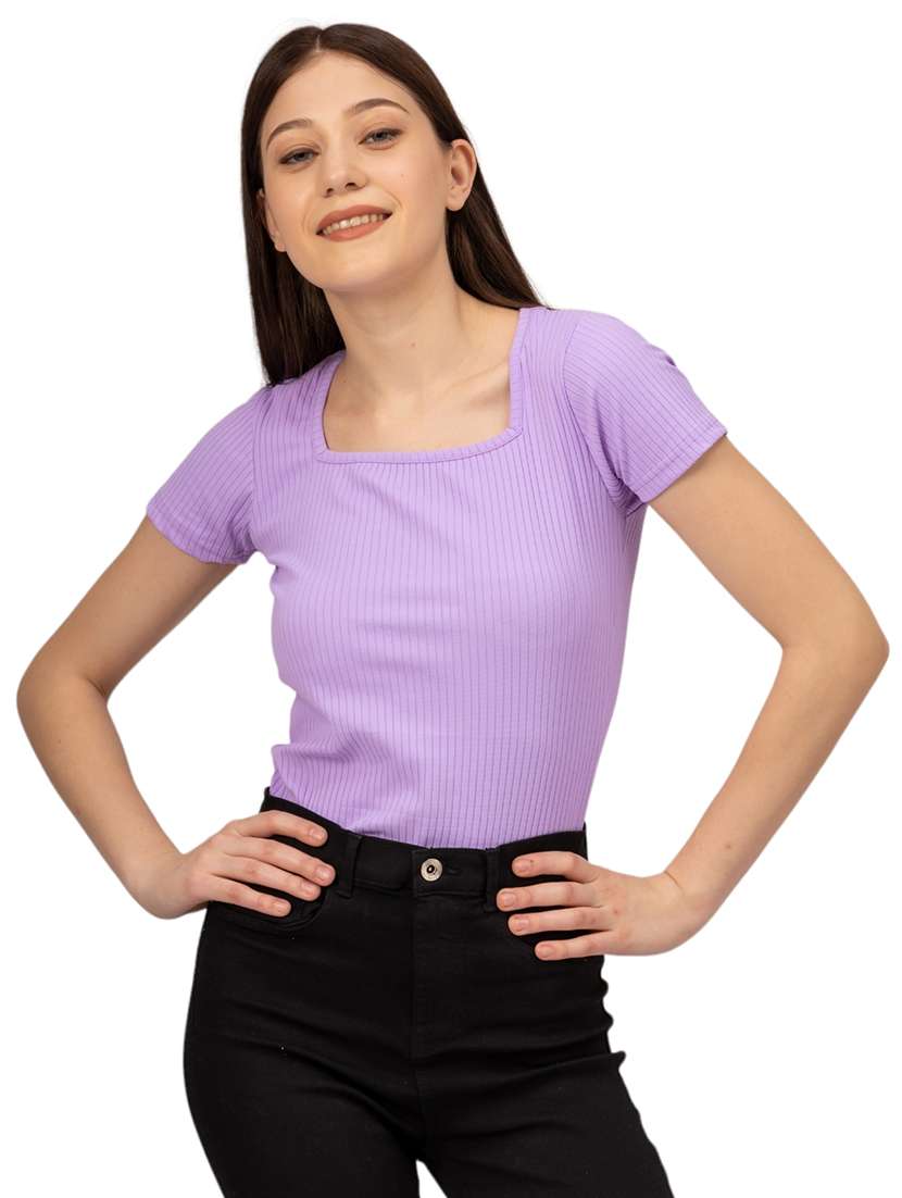 women solid shorts sleeves top