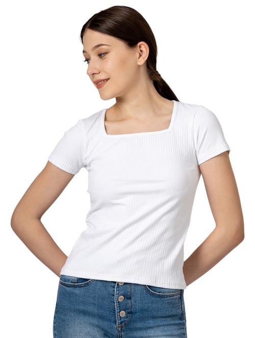 women solid shorts sleeves top - 21452694 -  Standard Image - 0
