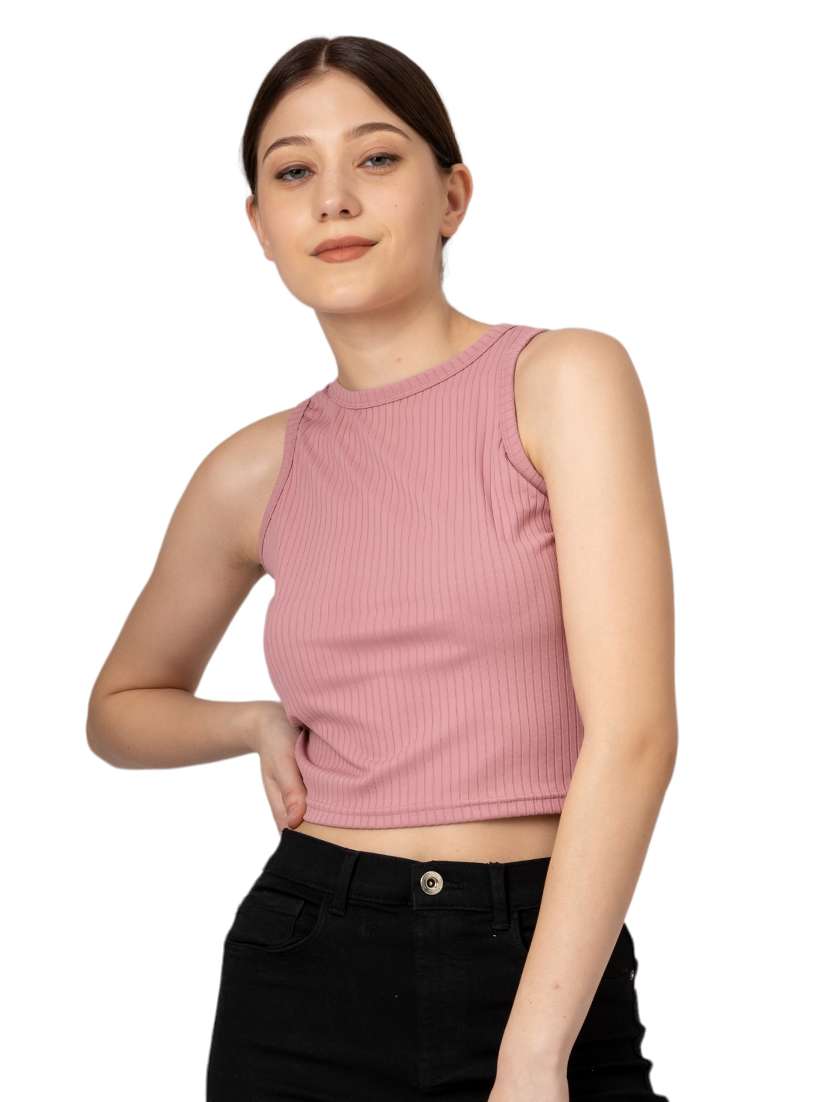 women solid sleeveless tank top