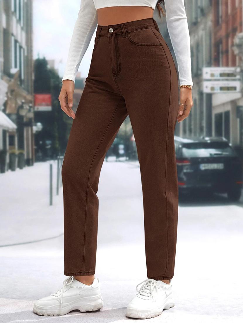 women brown denim jean - 21452787 - Standard Image - 1