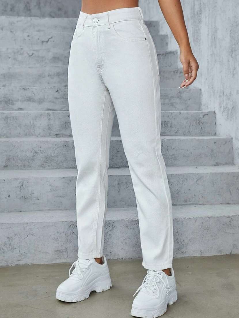 women white denim jean - 21452788 - Standard Image - 1
