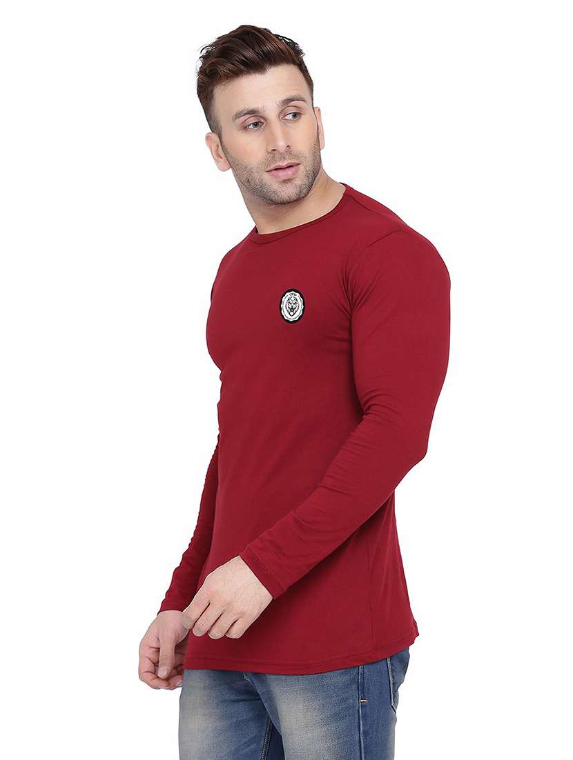 Men Solid Long Sleeved T-shirt - 21454244 -  Standard Image - 1