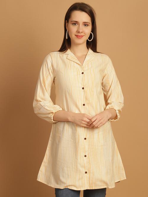 women yellow cotton regular shirt - 21454625 -  Standard Image - 0
