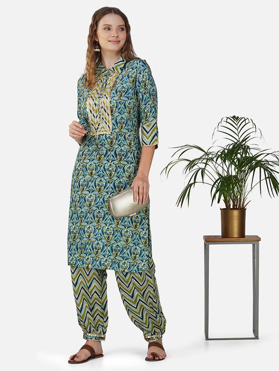 women multi color printed kurta salwar set - 21454696 - Standard Image - 1