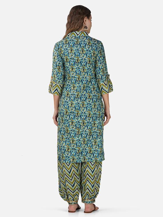 women multi color printed kurta salwar set - 21454696 - Standard Image - 4