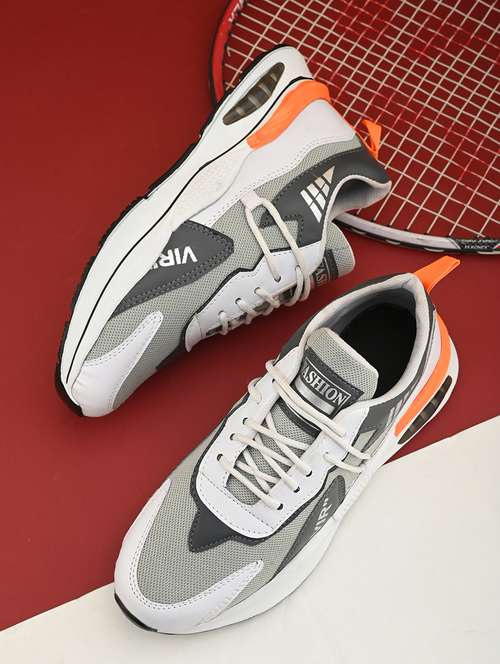 men grey lace up sport shoe - 21454837 -  Standard Image - 0