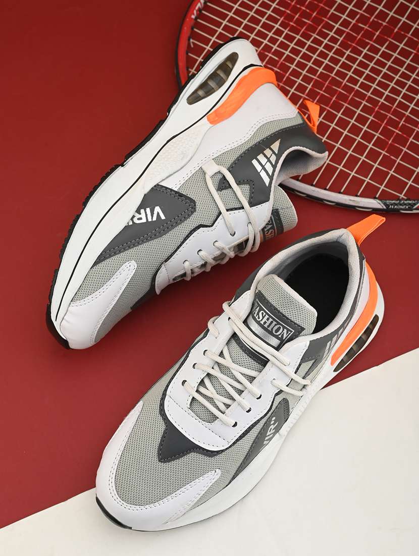 men grey lace up sport shoe