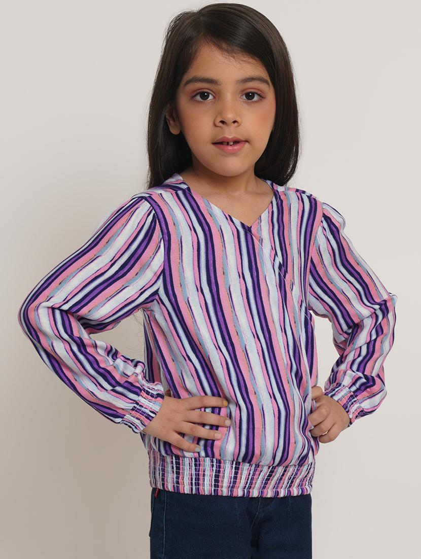 girls striped long sleeve top - 21454847 - Standard Image - 1