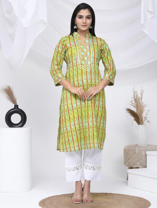 women three quarter sleeve straight kurta - 21454850 -  Standard Image - 0