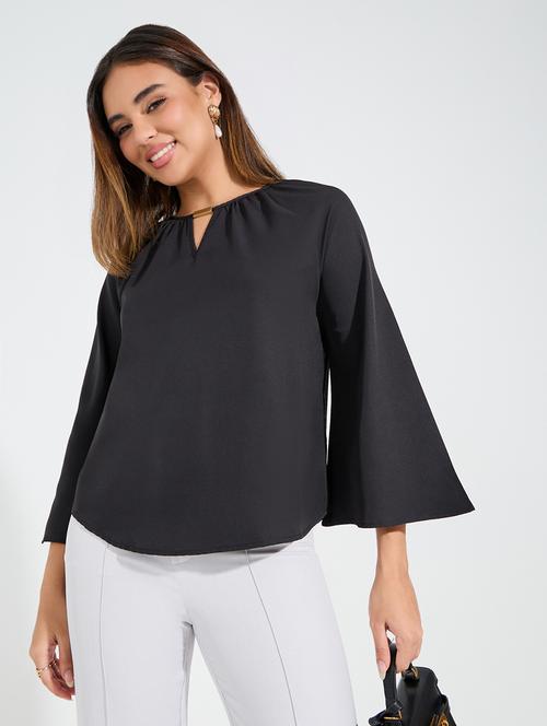women black polyester regular top - 21454946 -  Standard Image - 0