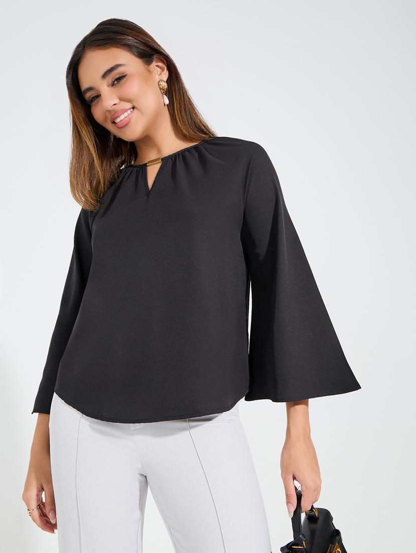women black polyester regular top - 21454946 -  Zoom Image - 0