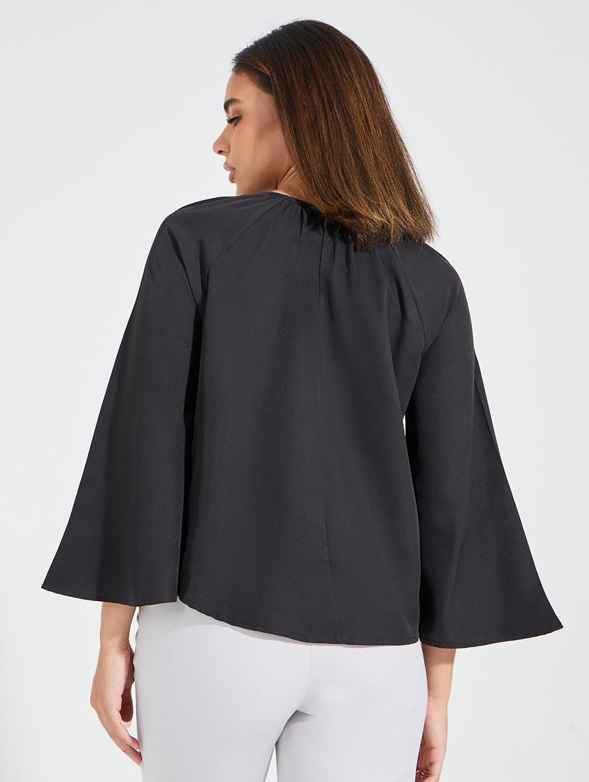 women black polyester regular top - 21454946 - Standard Image - 1