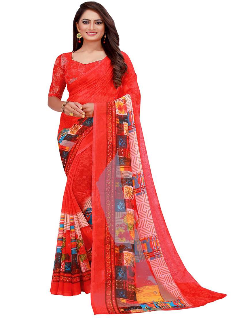 women pack of 2 casual wear combo sarees with blouse - 21454967 -  Standard Image - 1