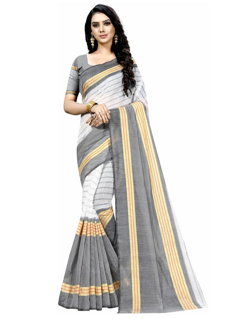 pack of 2 casual wear combo sarees with blouse - 21455019 - Standard Image - 1