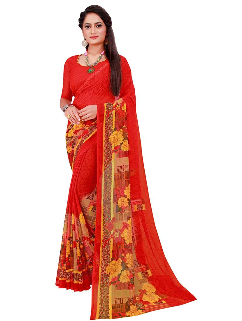 women pack of 2 casual wear sarees with blouse - 21455156 -  Standard Image - 1