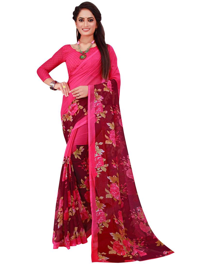 women pack of 2 casual wear combo sarees with blouse - 21455316 -  Standard Image - 1