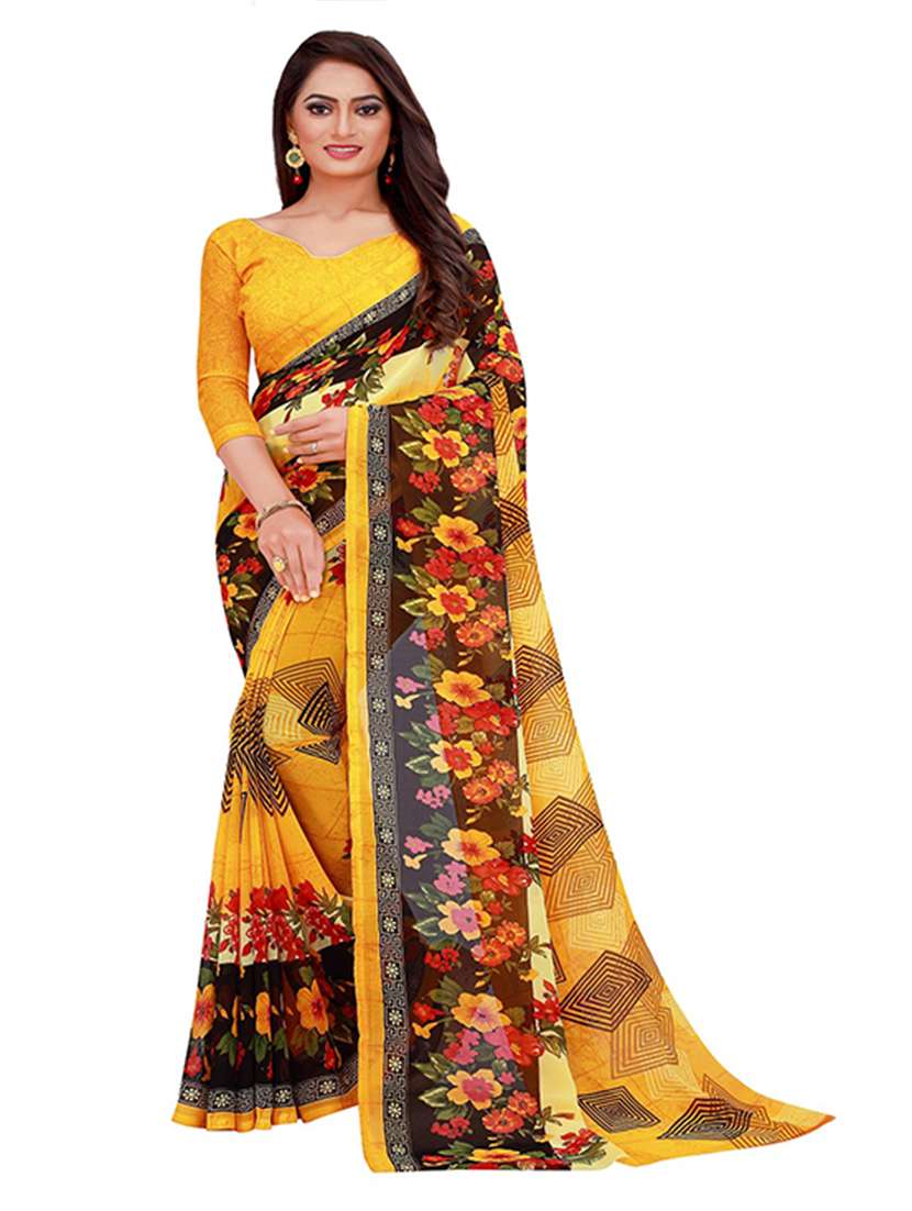 women pack of 2 casual wear combo sarees with blouse - 21455499 -  Standard Image - 1